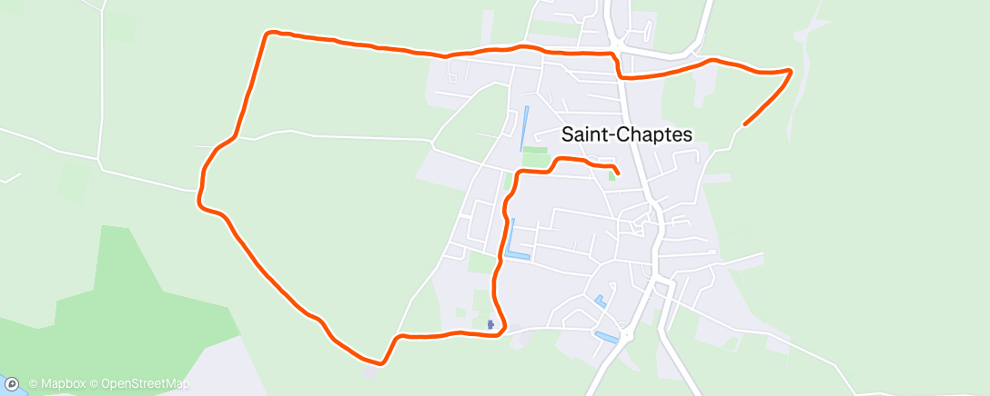 Map of the activity, Course à pied dans l'après-midi