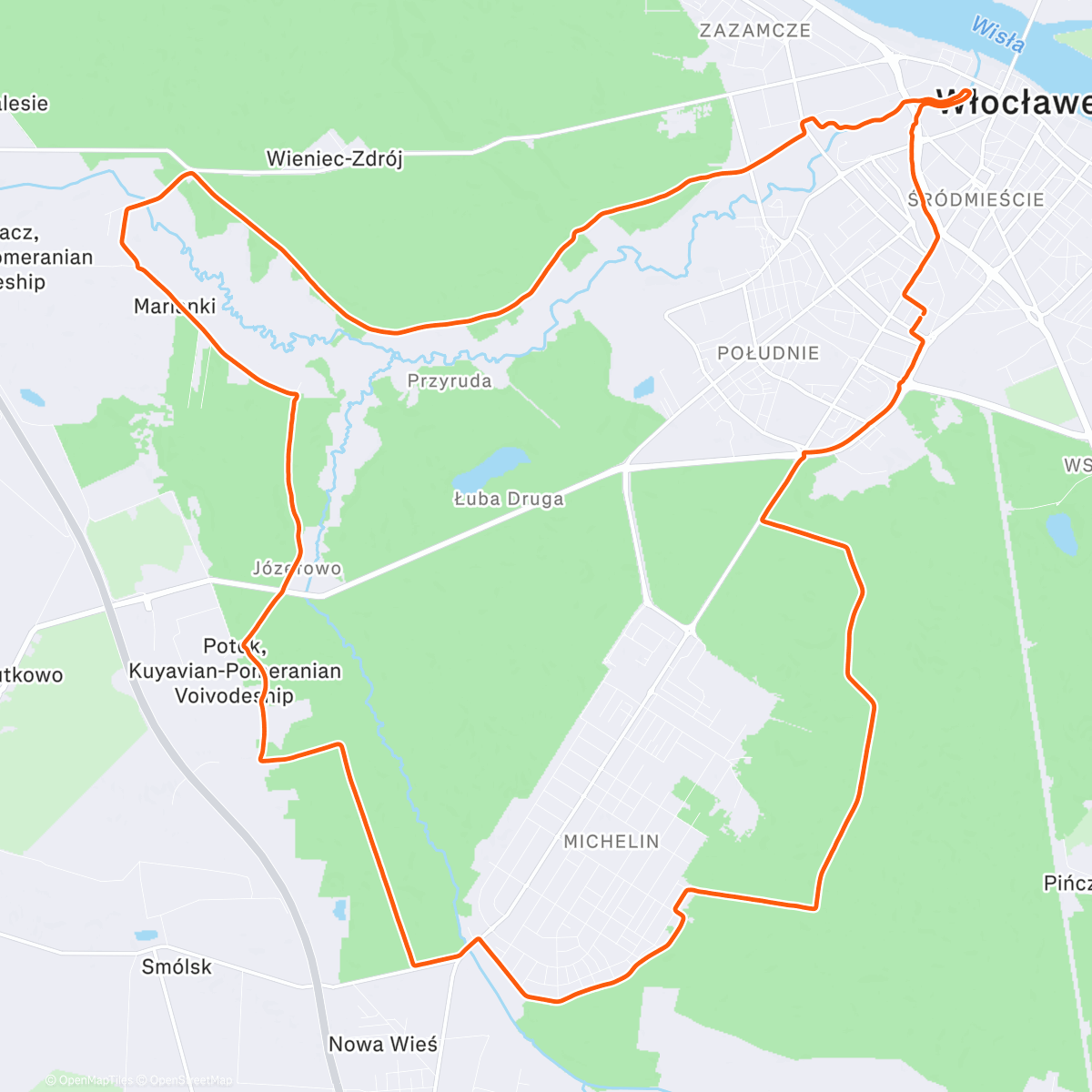 Map of the activity, Evening Gravel Ride