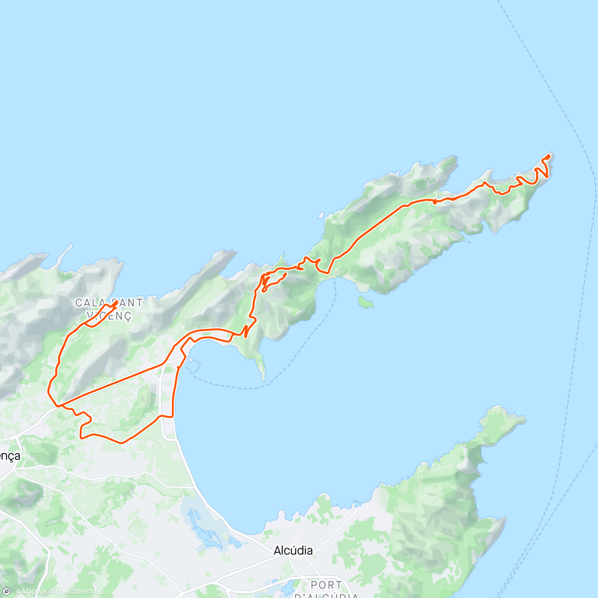 Map of the activity, Cap de Formentor & Cala Sant Vicenç