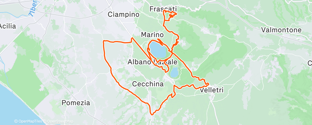 Map of the activity, Ciclismo