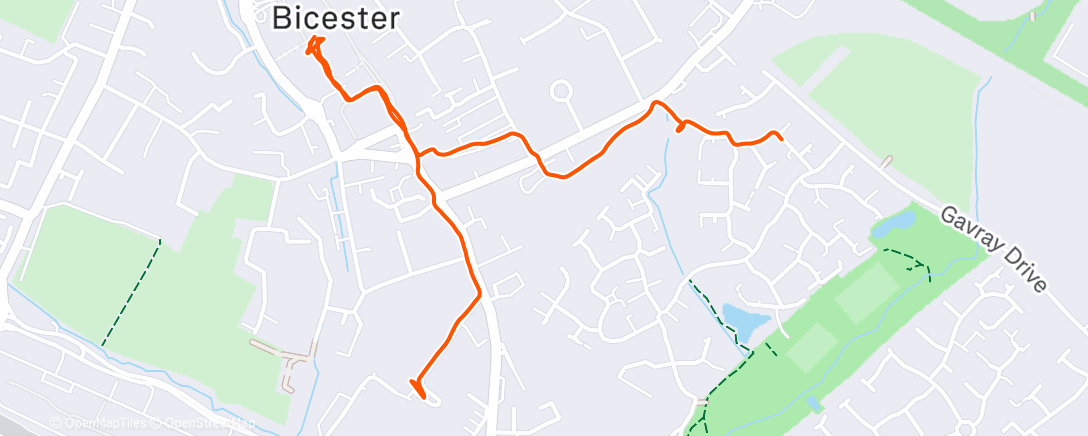 Map of the activity, Afternoon Run