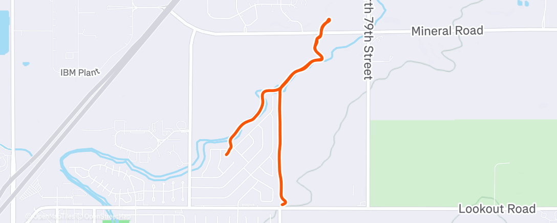 Map of the activity, Morning Run