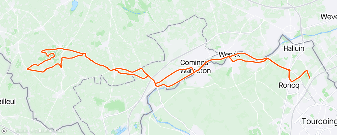 Map of the activity, Morning Ride Kemmel och Kanal