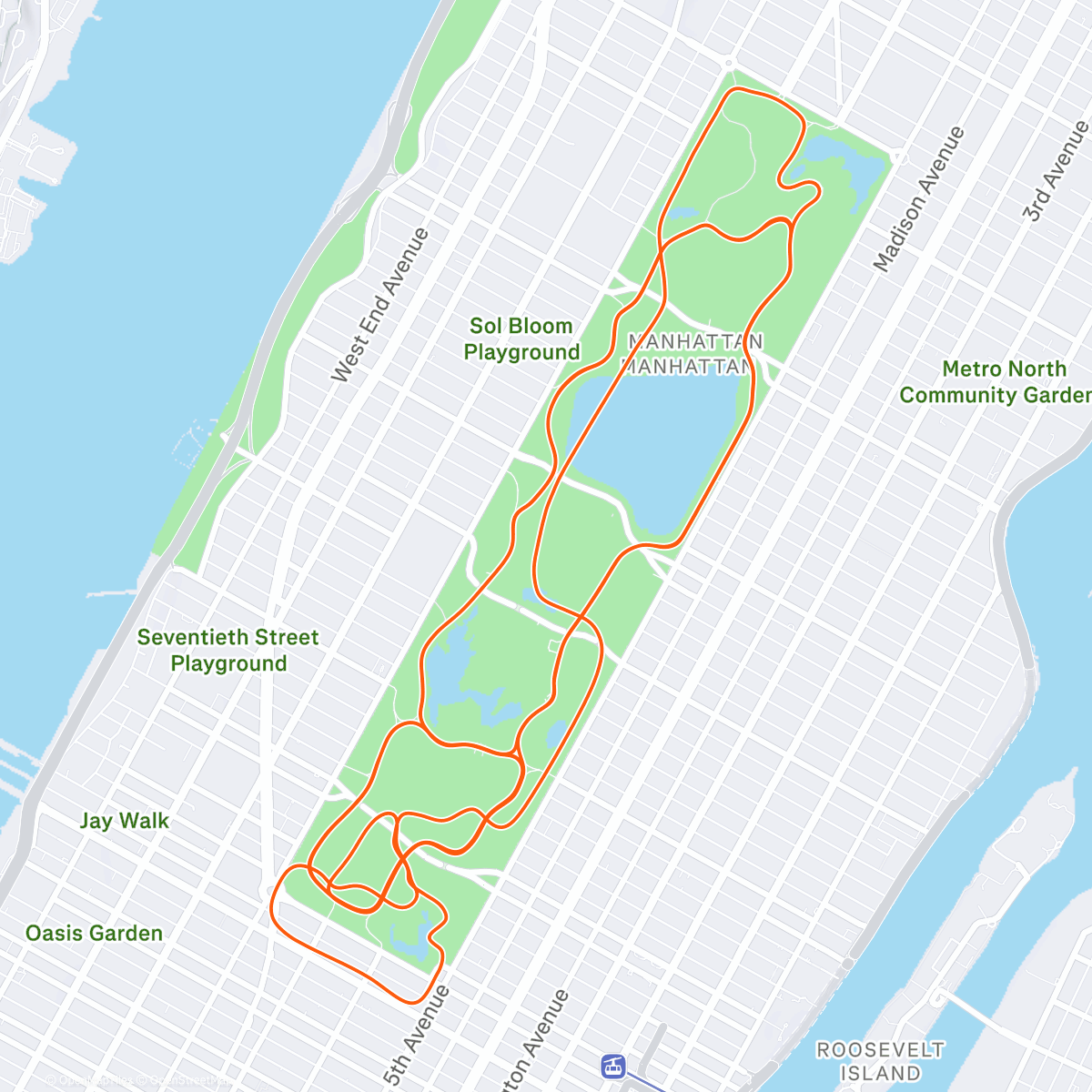 Map of the activity, Group Ride: Off The MAAP 2025: Stage 2  on NYC KOM After Party in New York
