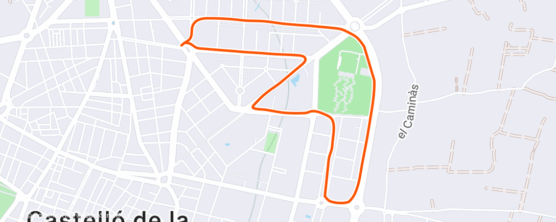 Map of the activity, Evening Run