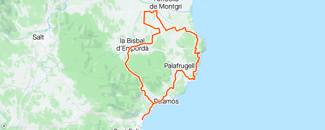 Map of the activity, Stage 53Douze 🚴 Platja d'Aro 🇪🇦 J2