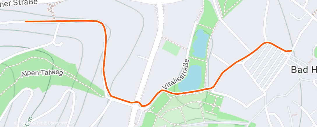 Map of the activity, Abendradfahrt