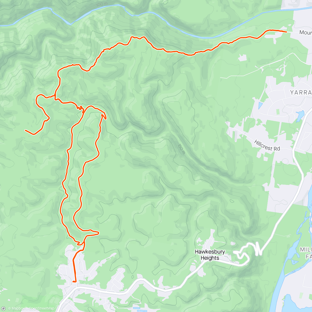 Map of the activity, Mountain Ave to Winmalee return