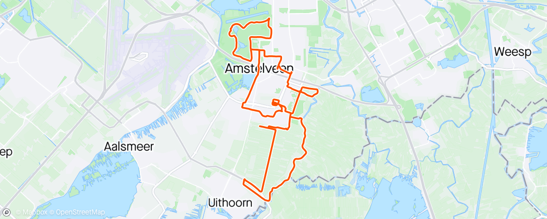 Map of the activity, Lentemarathon Amstelveen