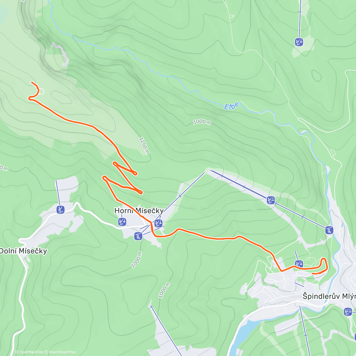 Map of the activity, Ze Spindlu na Vrbatku a zpet - krasna zima ❄️❄️🏔️🏔️