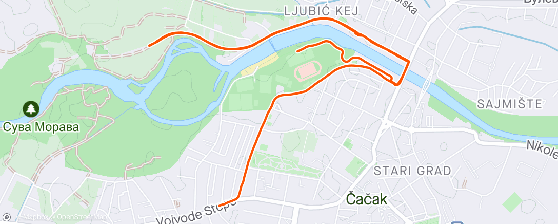 Map of the activity, Morning Run