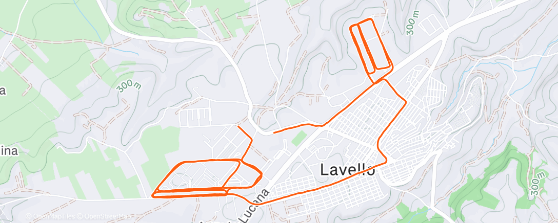 Map of the activity, Corsa mattutina