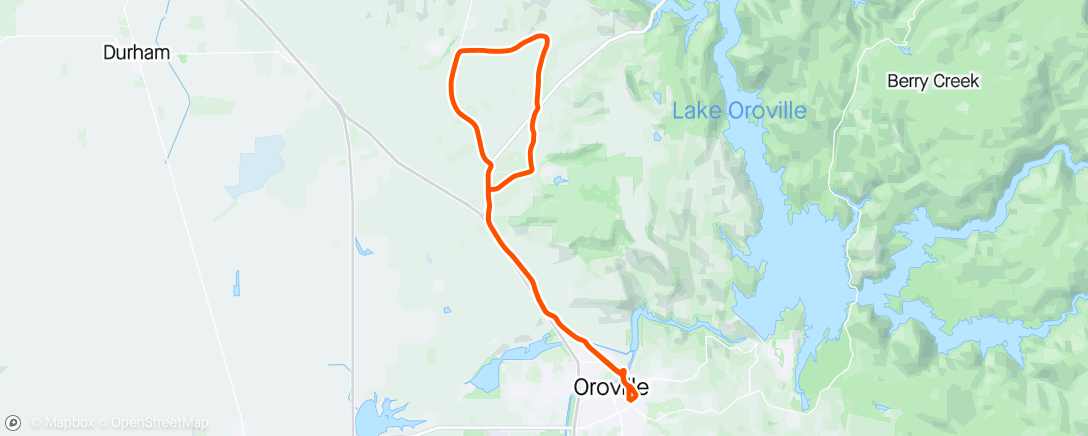 Map of the activity, Road bike ride to Clear Creek Store and Coal Canyon.