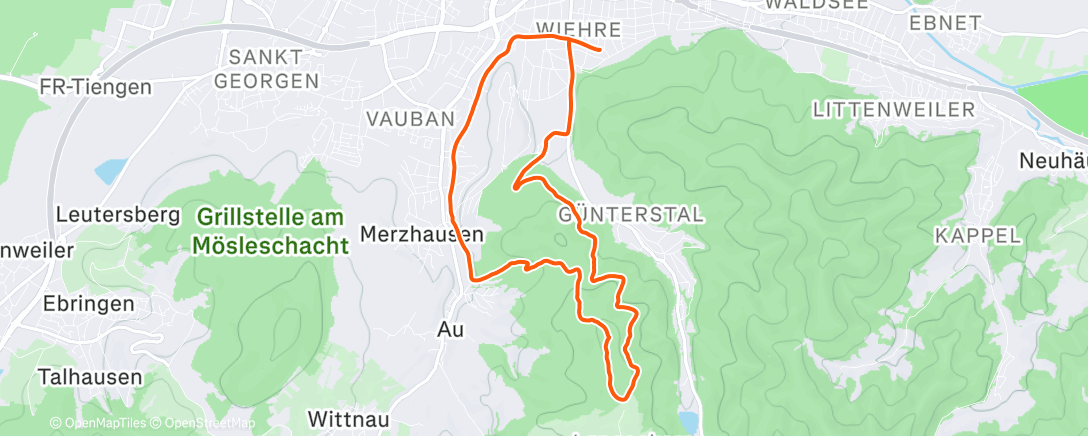 Карта физической активности (Afternoon Mountain Bike Ride)