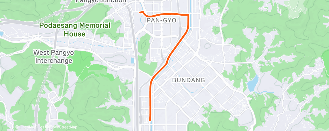 Map of the activity, Evening Ride