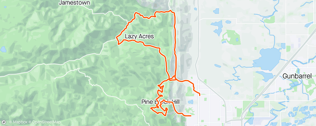 Map of the activity, Ride 2