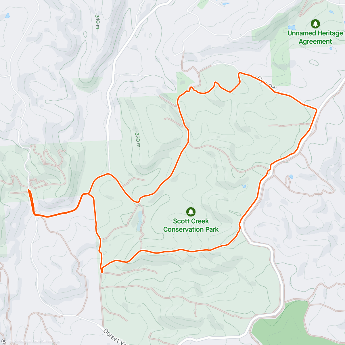 Mapa de la actividad, Scott Creek with Nat