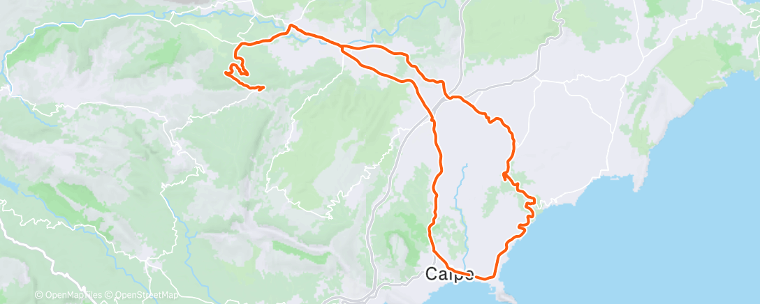 Map of the activity, 10x12sec low cadence sprints