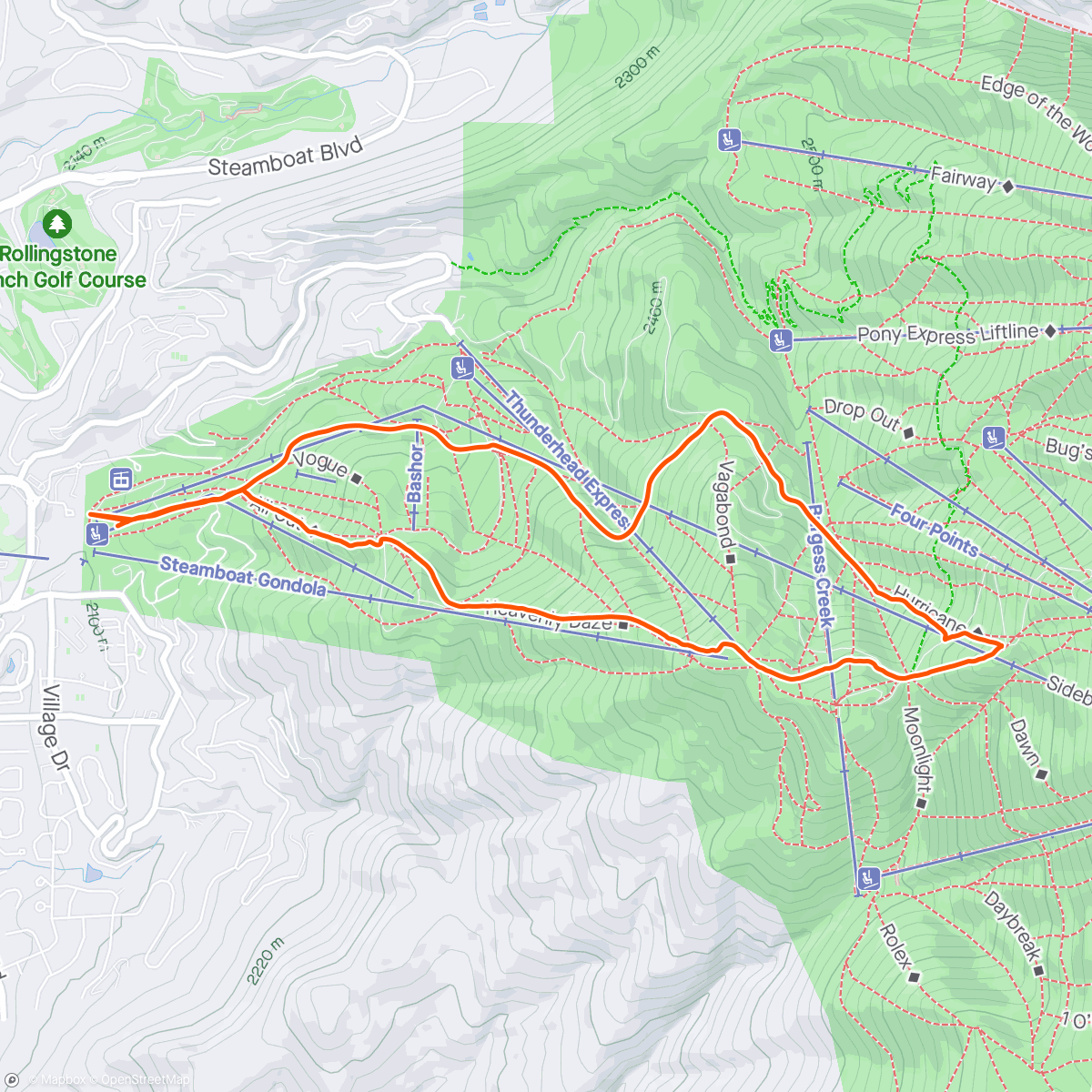 「Evening Backcountry Ski」活動的地圖