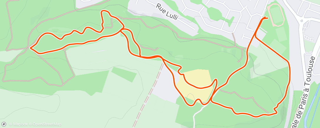Map of the activity, Trail en soirée