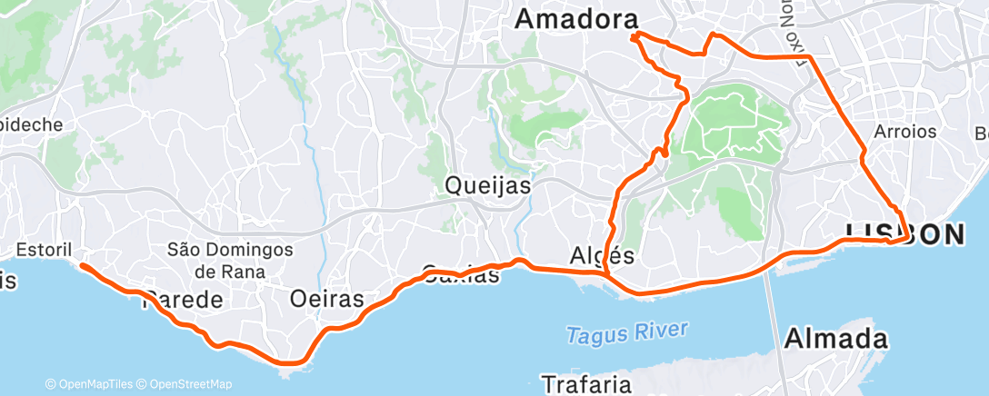 Map of the activity, Lunch Ride