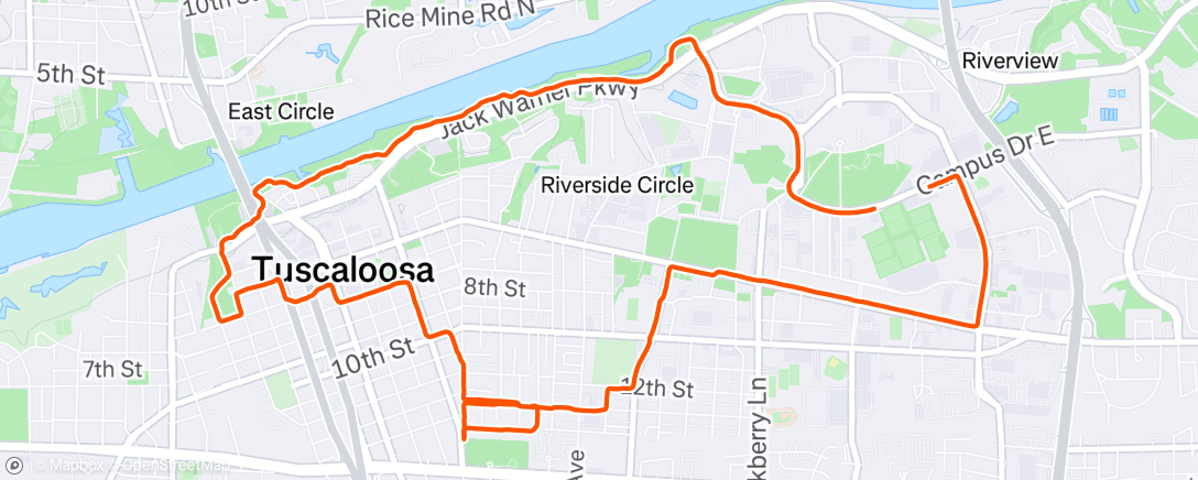 Map of the activity, Afternoon Run