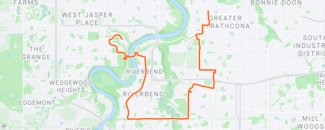 Map of the activity, Ride home via shopping mall and detour to get a few extra km in