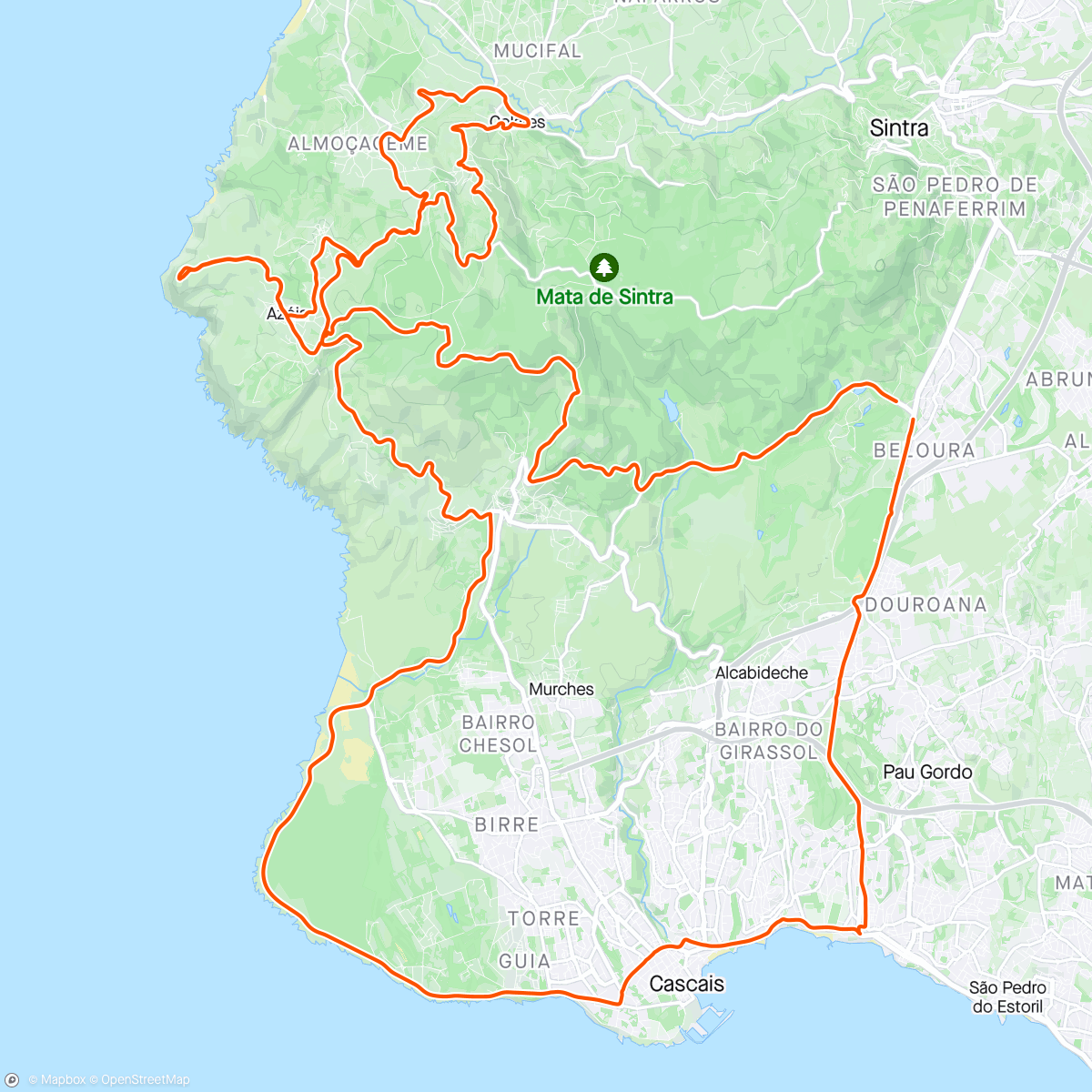 Map of the activity, Tanque Novo - I forgot what a beast that is.