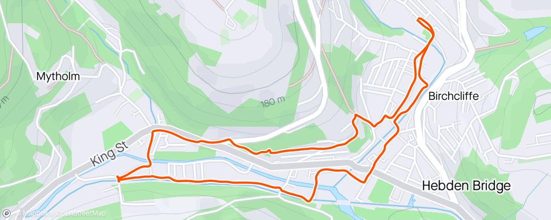 Map of the activity, Evening test run