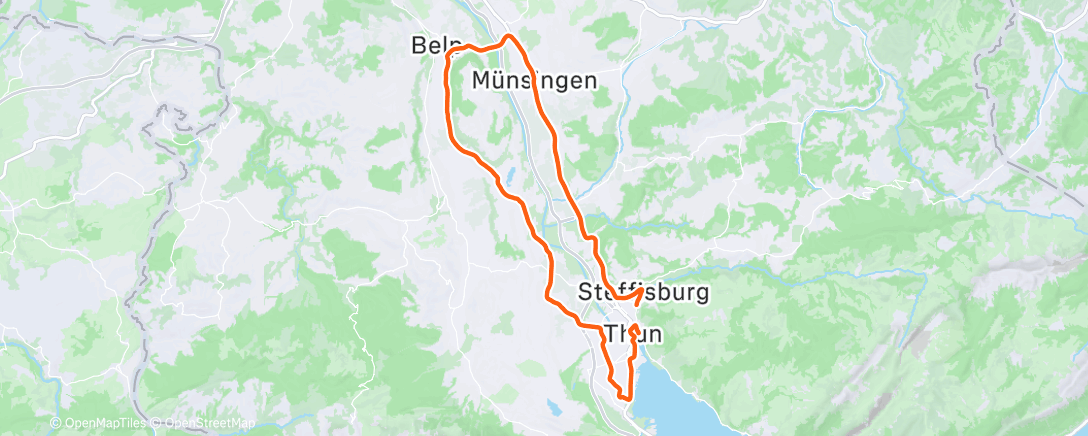 Map of the activity, Pedalata mattutina