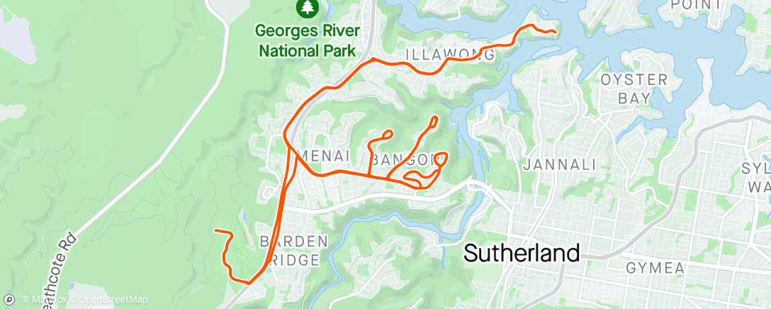 Map of the activity, Morning Ride - wet roads (No Rain)