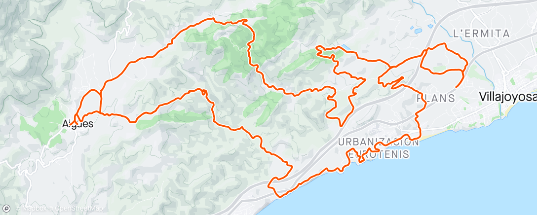 Map of the activity, Bicicleta de montaña