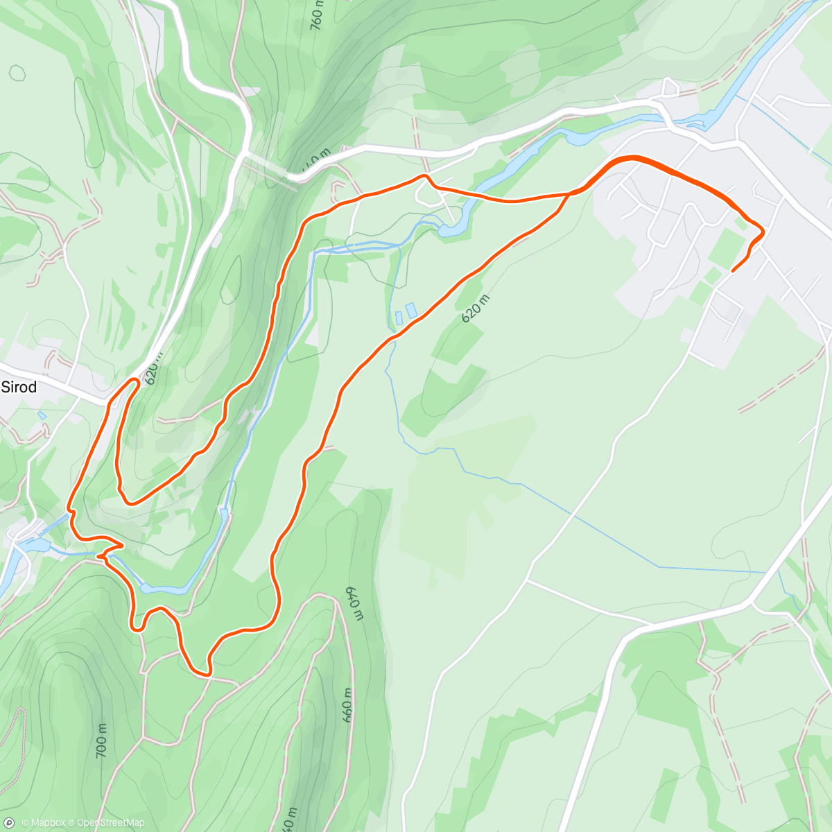 Map of the activity, Trail le midi