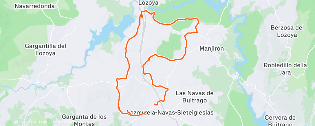 Map of the activity, Bicicleta a la hora del almuerzo