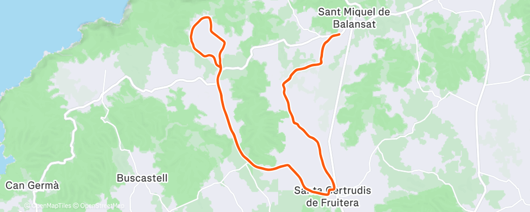 Map of the activity, Bicicleta por la mañana