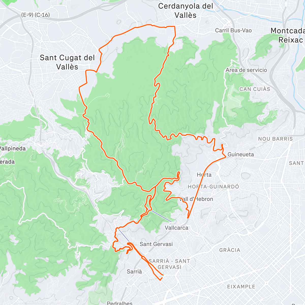 Map of the activity, City life ✌️ ride