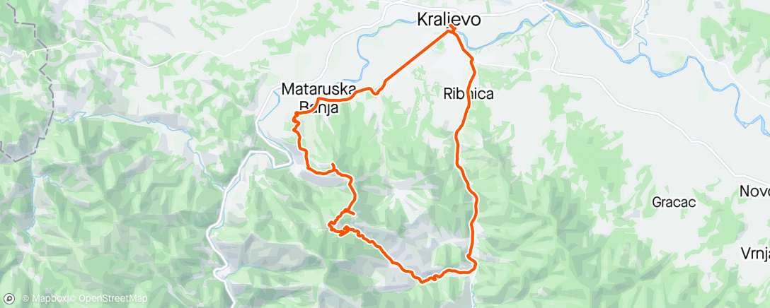 「Mataruge-Lipar-Oštra Glavica-Karaula-Meljanica」活動的地圖