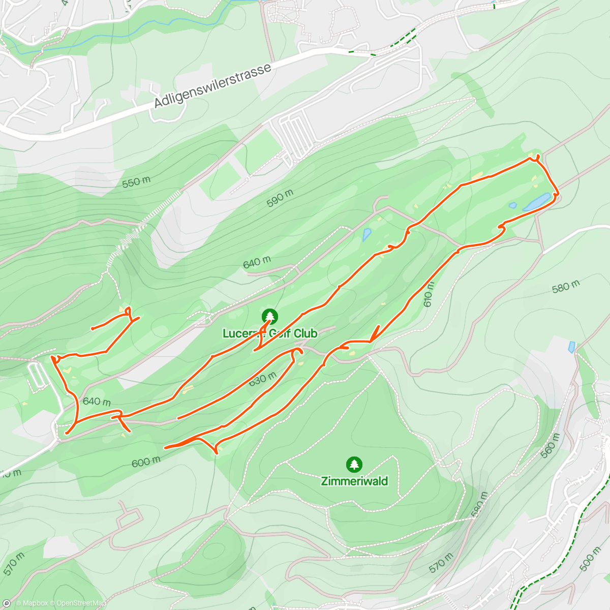 Карта физической активности (Golf 10 holes Lucerne Golf Club 🇨🇭🏌🏿‍♂️)