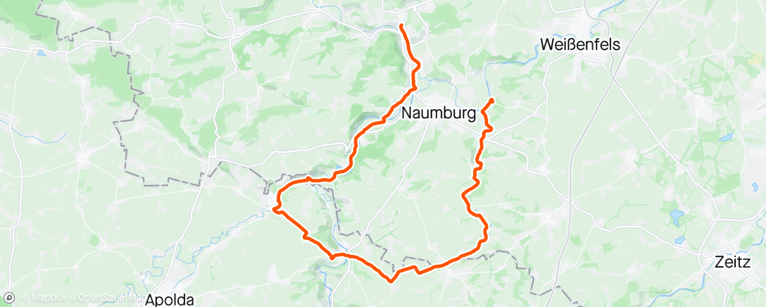 Map of the activity, Fahrrad in Freyburg abholen…