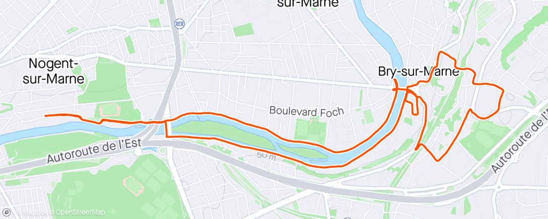 Map of the activity, Run du soir
