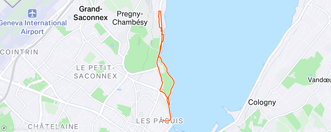 Mappa dell'attività Course à pied dans l'après-midi