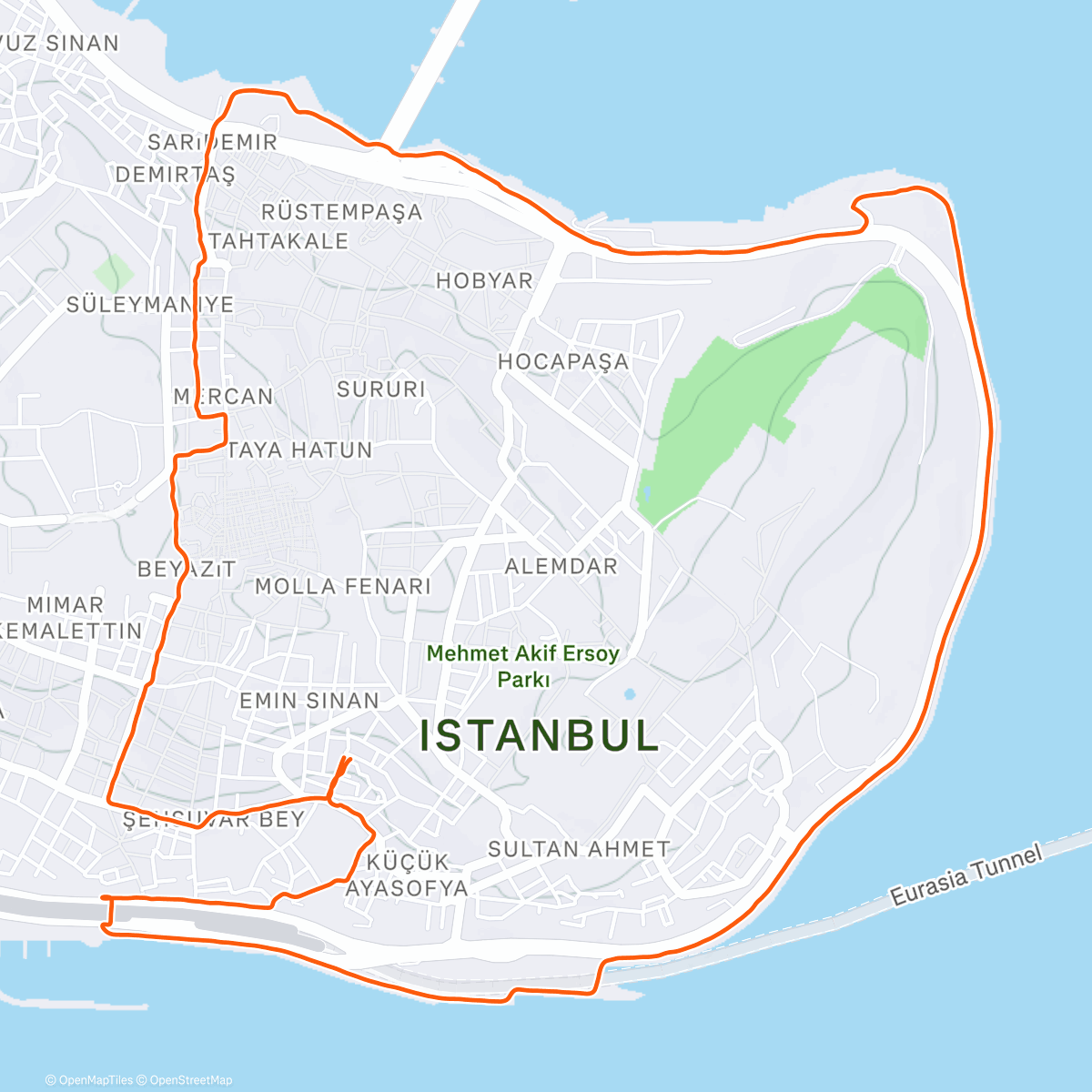 Map of the activity, Bosporus at dawn