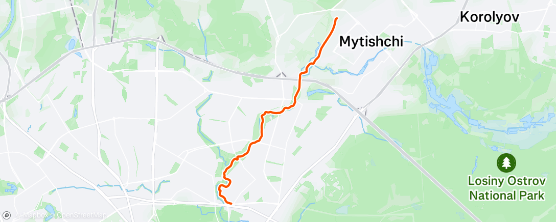 Map of the activity, Дневной забег