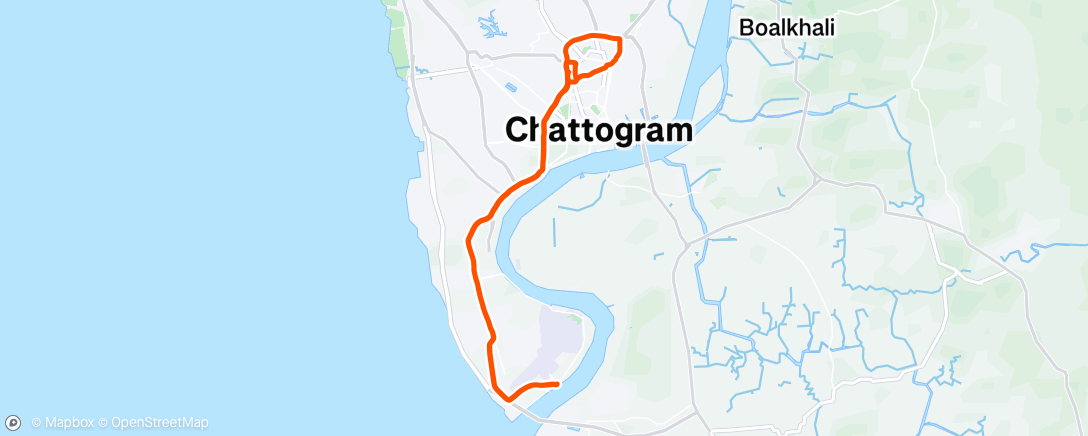 Map of the activity, Evening Ride