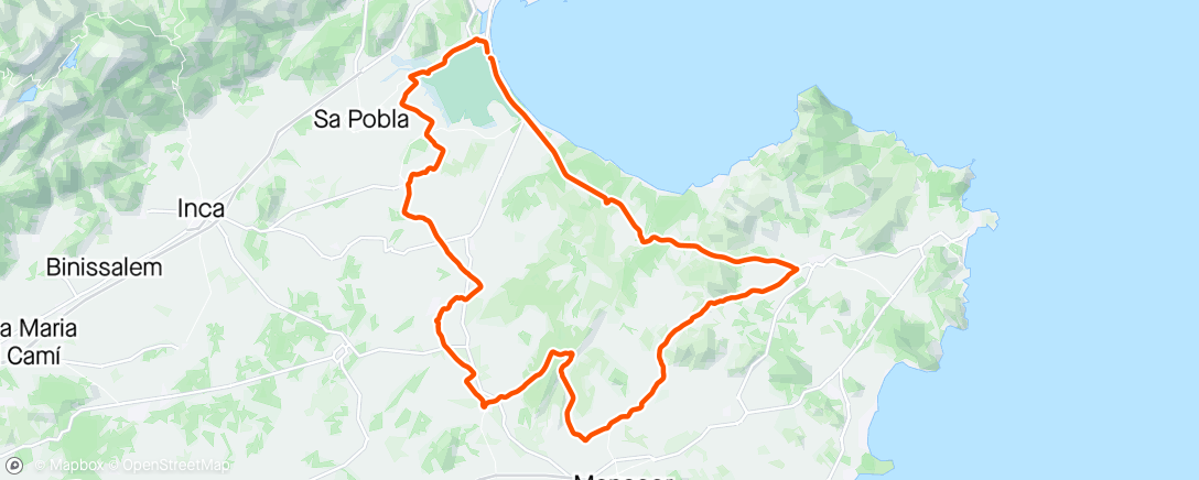 Map of the activity, Arta, Mallorca Loop