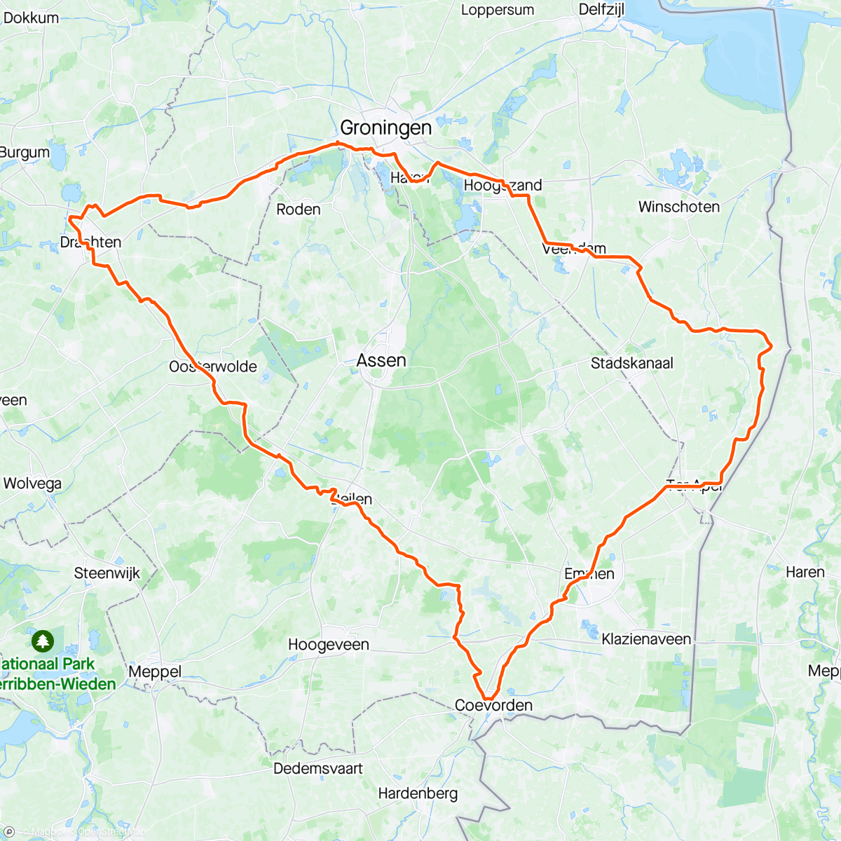 Map of the activity, Slachje troch Drinte en Grins