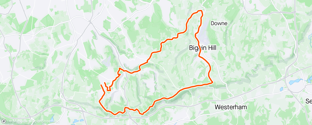 Map of the activity, From the Hill to Biggin Hill