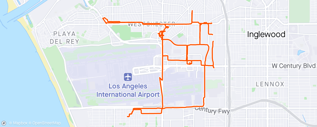 Map of the activity, Delivery Shift - Westchester-El Segundo