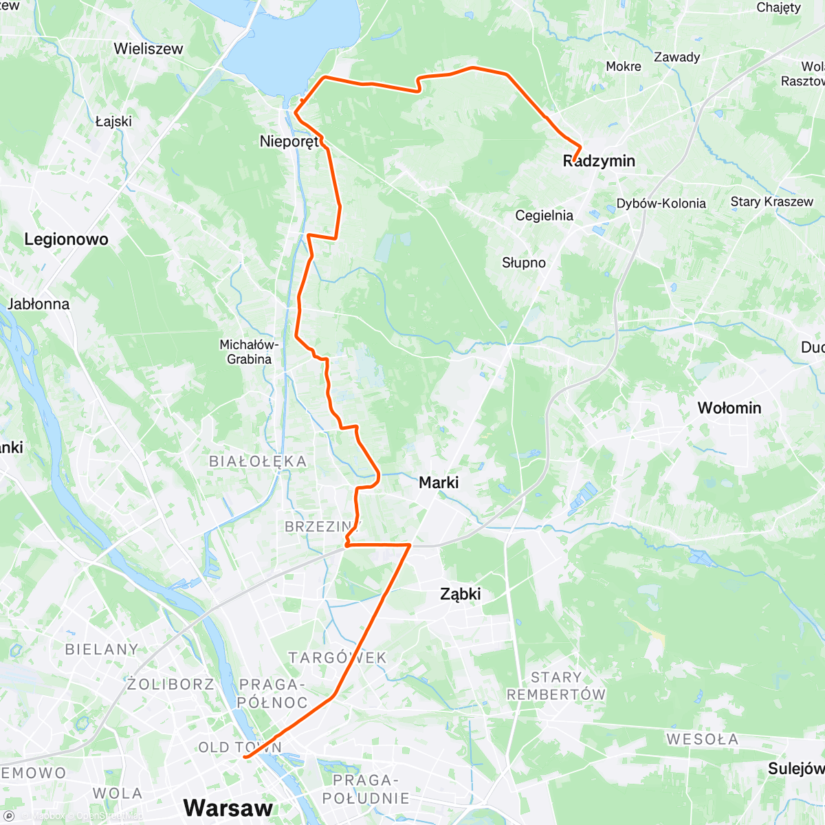 Map of the activity, Afternoon Ride