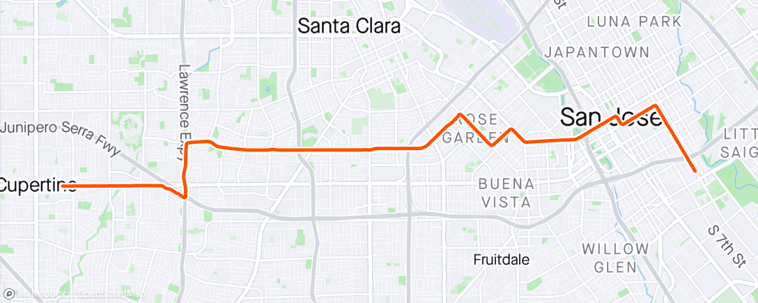 Map of the activity, commute from work